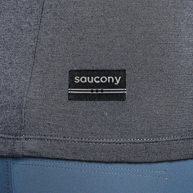 Blue Saucony Peregrine Merino Long Sleeve Men's T Shirts | Philippines S62470-J42