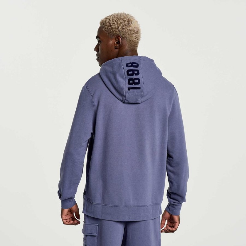 Blue Saucony Rested Men's Hoodie | Philippines S92307-Q70