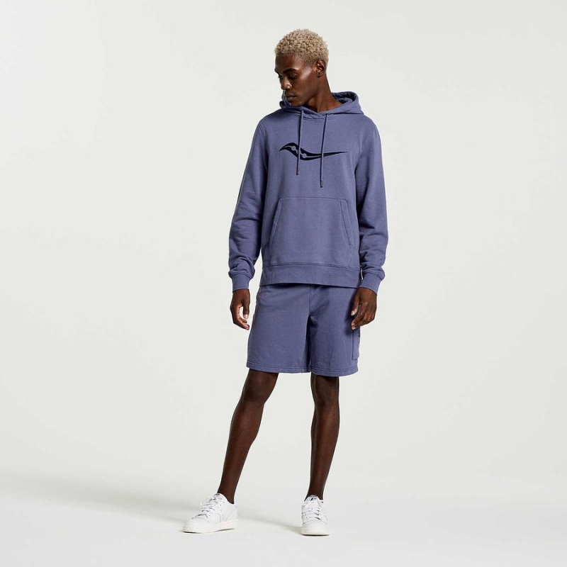 Blue Saucony Rested Men's Hoodie | Philippines S92307-Q70