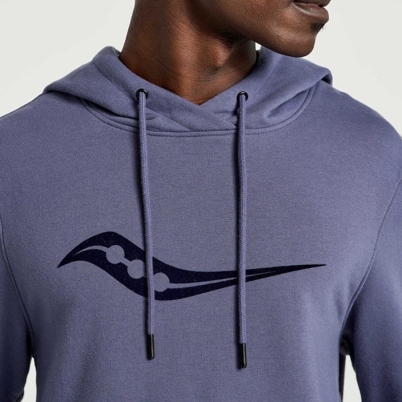 Blue Saucony Rested Men's Hoodie | Philippines S92307-Q70