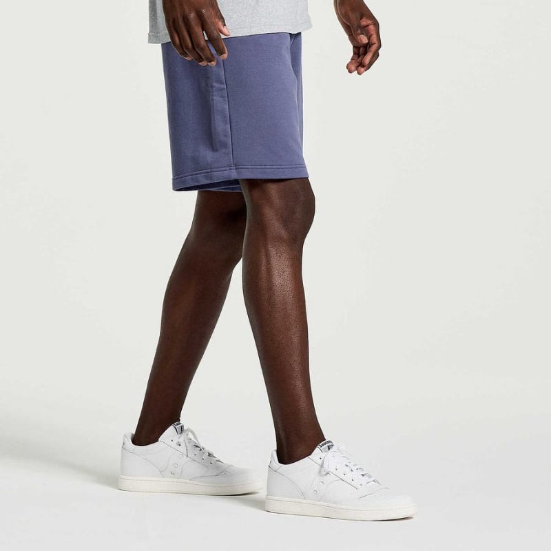 Blue Saucony Rested Sweat Men's Shorts | Philippines S73689-V12