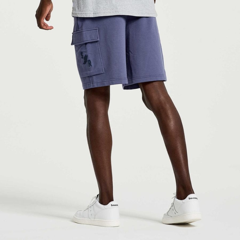 Blue Saucony Rested Sweat Men's Shorts | Philippines S73689-V12