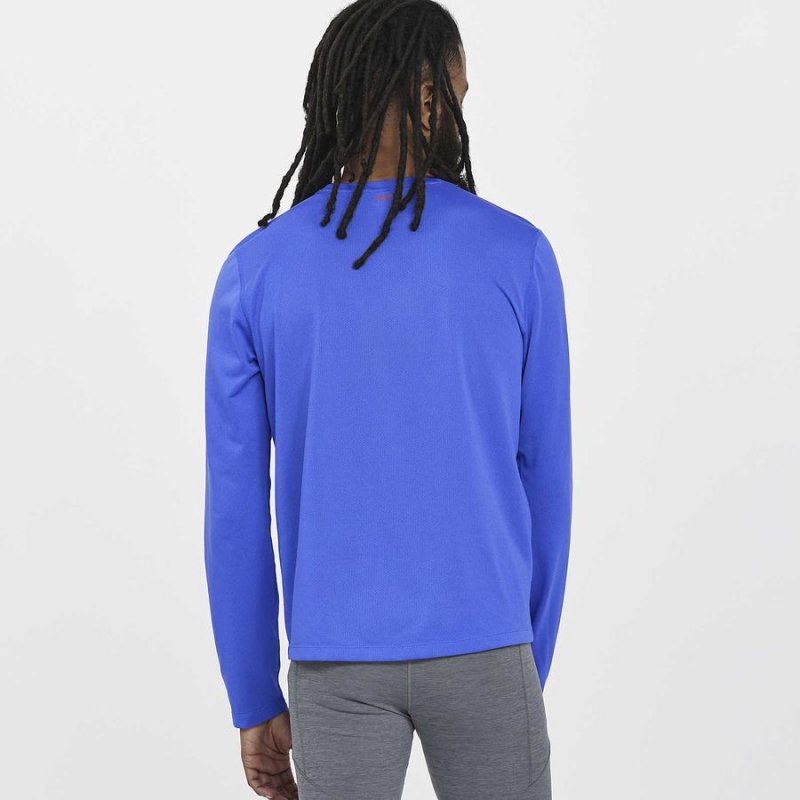 Blue Saucony Stopwatch Long Sleeve Men's T Shirts | Philippines S42593-J20