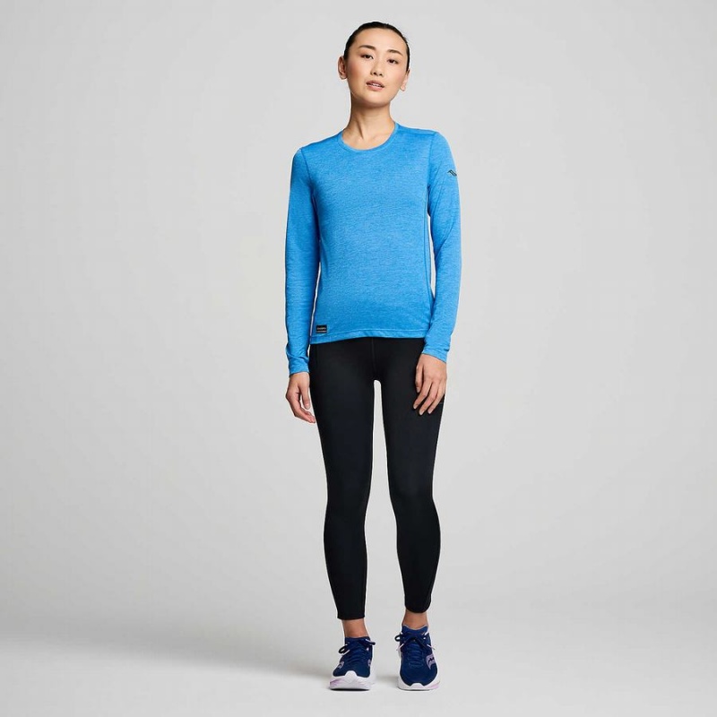 Blue Saucony Stopwatch Long Sleeve Women's T Shirts | Philippines S54918-N85