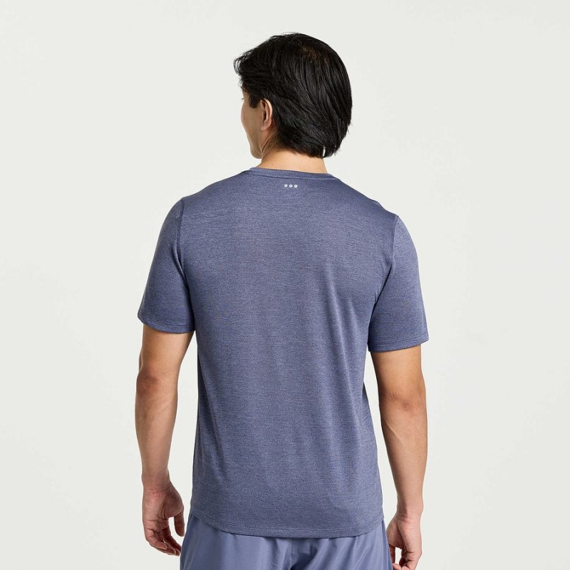 Blue Saucony Stopwatch Short Sleeve Men's T Shirts | Philippines S74309-E13