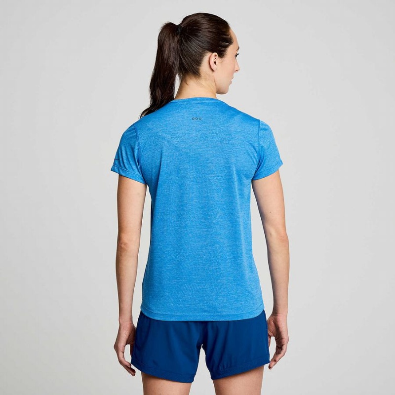 Blue Saucony Stopwatch Short Sleeve Women's T Shirts | Philippines S89615-S15