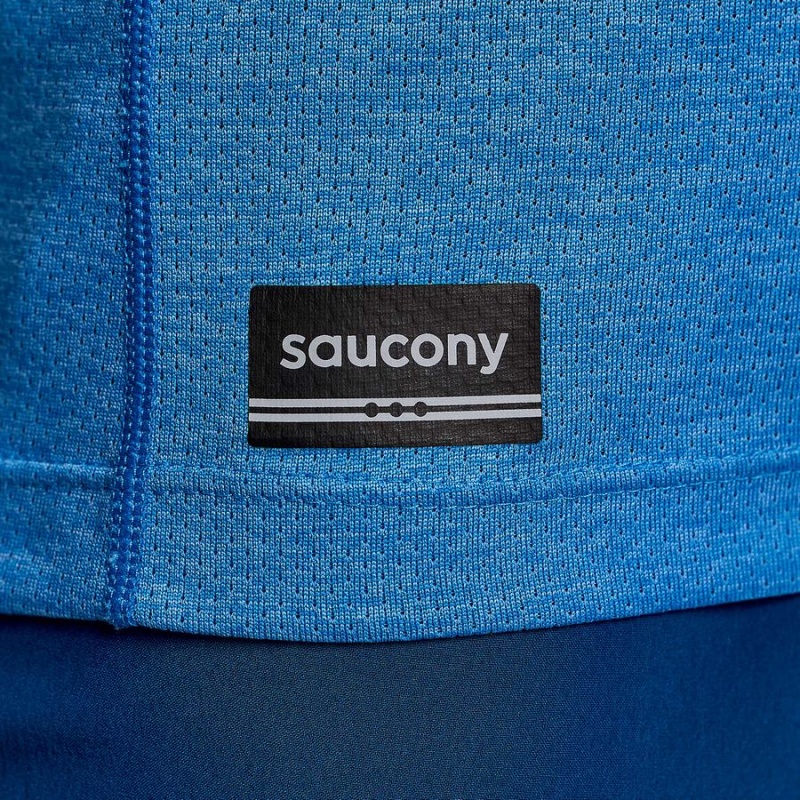 Blue Saucony Stopwatch Short Sleeve Women's T Shirts | Philippines S89615-S15