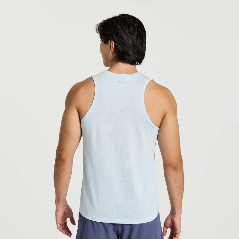 Blue Saucony Stopwatch Singlet Men's Tank Top | Philippines S93058-J04