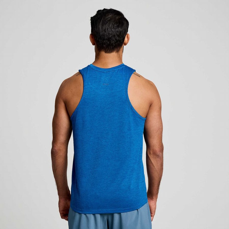 Blue Saucony Stopwatch Singlet Men's Tank Top | Philippines S65132-K38