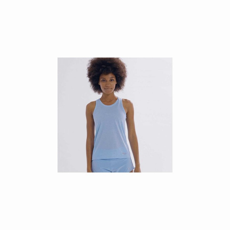 Blue Saucony Stopwatch Singlet Women's Tank Top | Philippines S38697-Y54