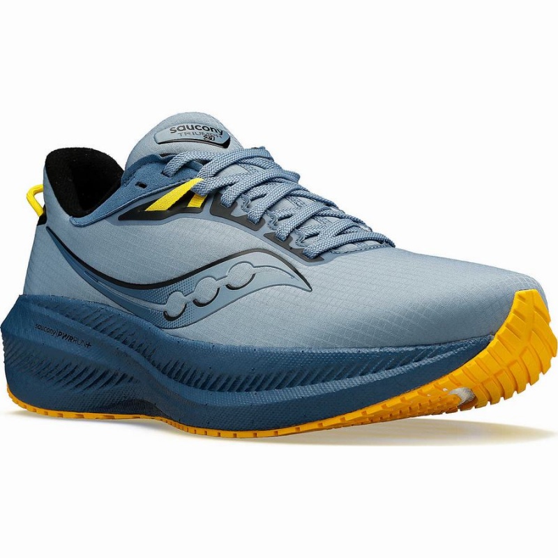 Blue Saucony Triumph 21 RUNSHIELD Men's Running Shoes | Philippines S25364-S31