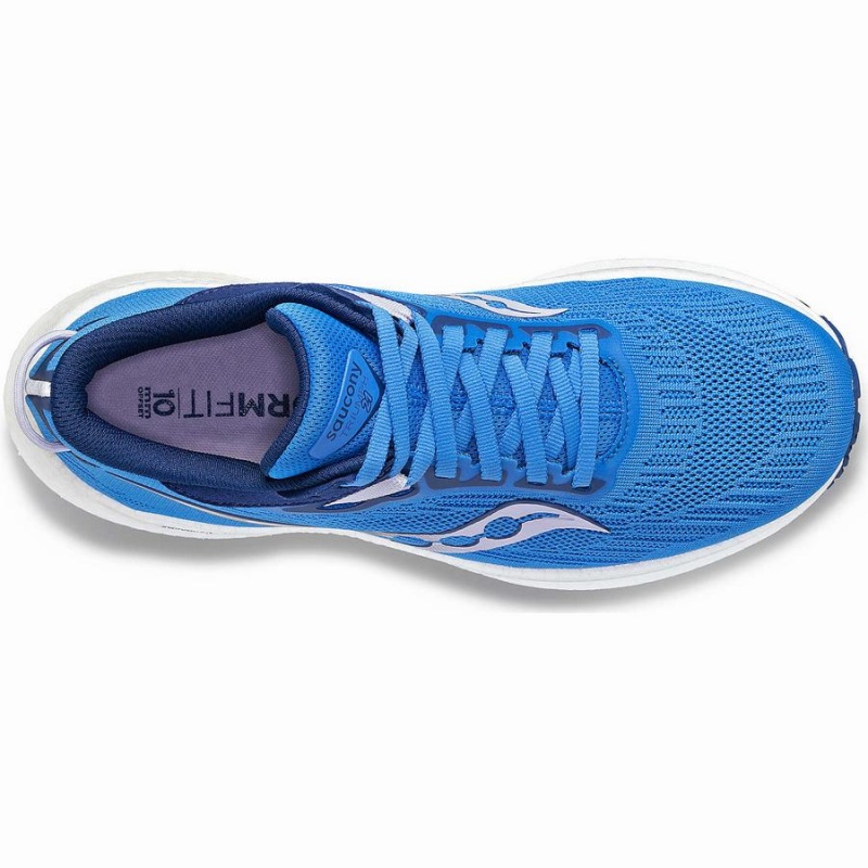 Blue Saucony Triumph 21 Wide Women's Running Shoes | Philippines S21376-G40