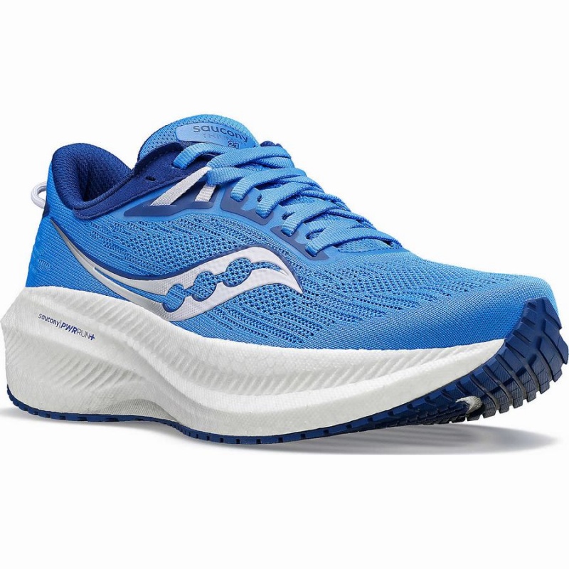 Blue Saucony Triumph 21 Wide Women's Running Shoes | Philippines S21376-G40