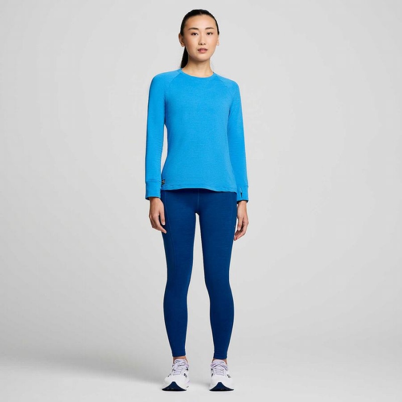 Blue Saucony Triumph 3D Crew Women's T Shirts | Philippines S56820-J46