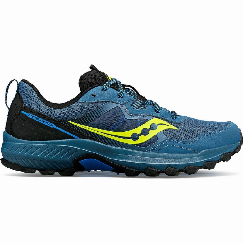 Blue / Black Saucony Excursion TR16 Men\'s Trail Running Shoes | Philippines S17346-Y92