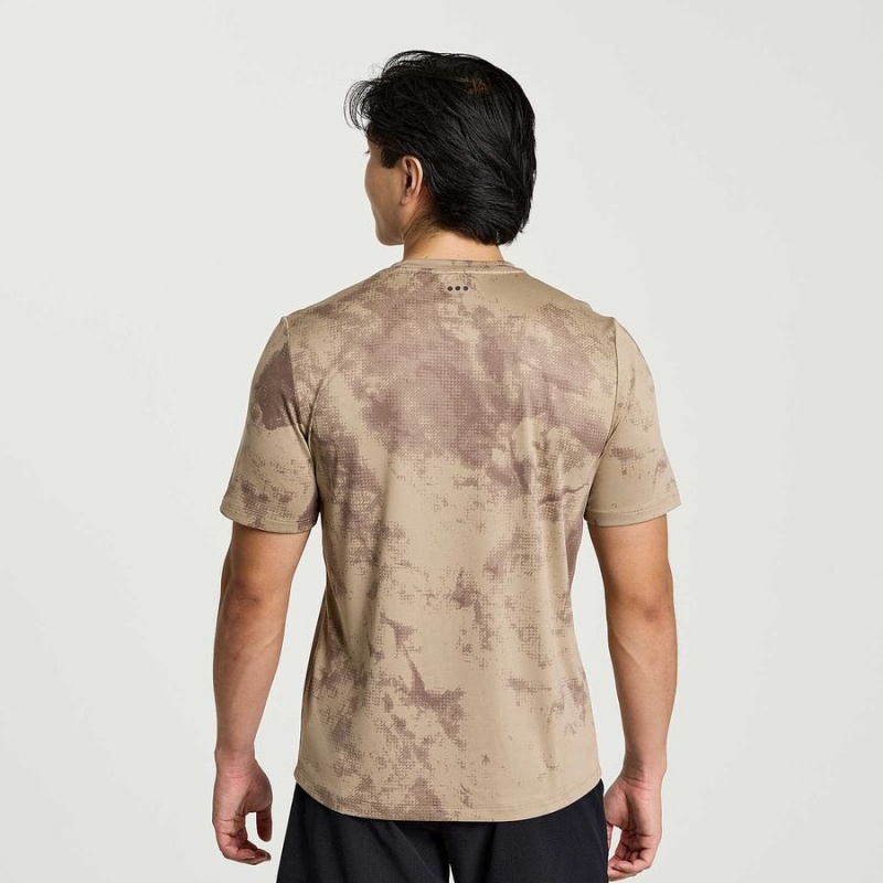 Brown Saucony Explorer Short Sleeve Men's T Shirts | Philippines S45139-W93