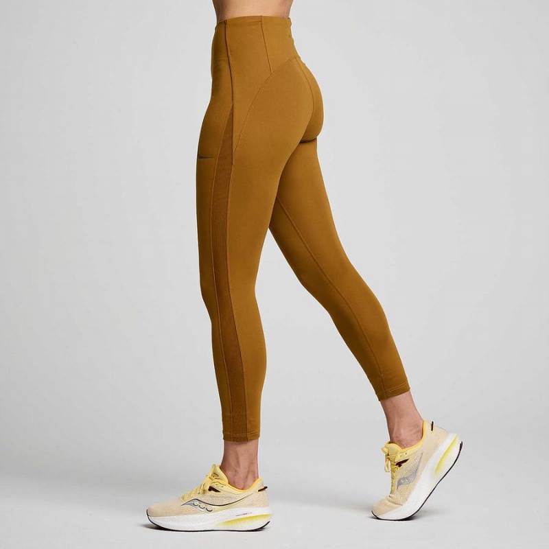 Brown Saucony Fortify Viz Women's Tight | Philippines S01236-K73