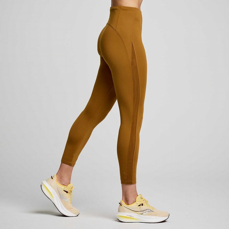 Brown Saucony Fortify Viz Women's Tight | Philippines S01236-K73