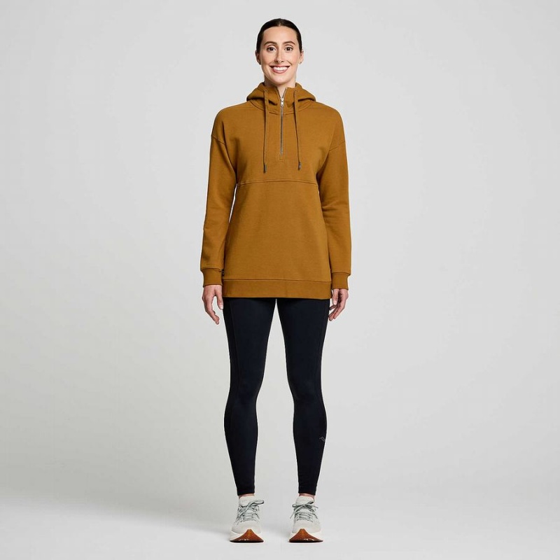 Brown Saucony Recovery Zip Tunic Women's Hoodie | Philippines S35149-V86