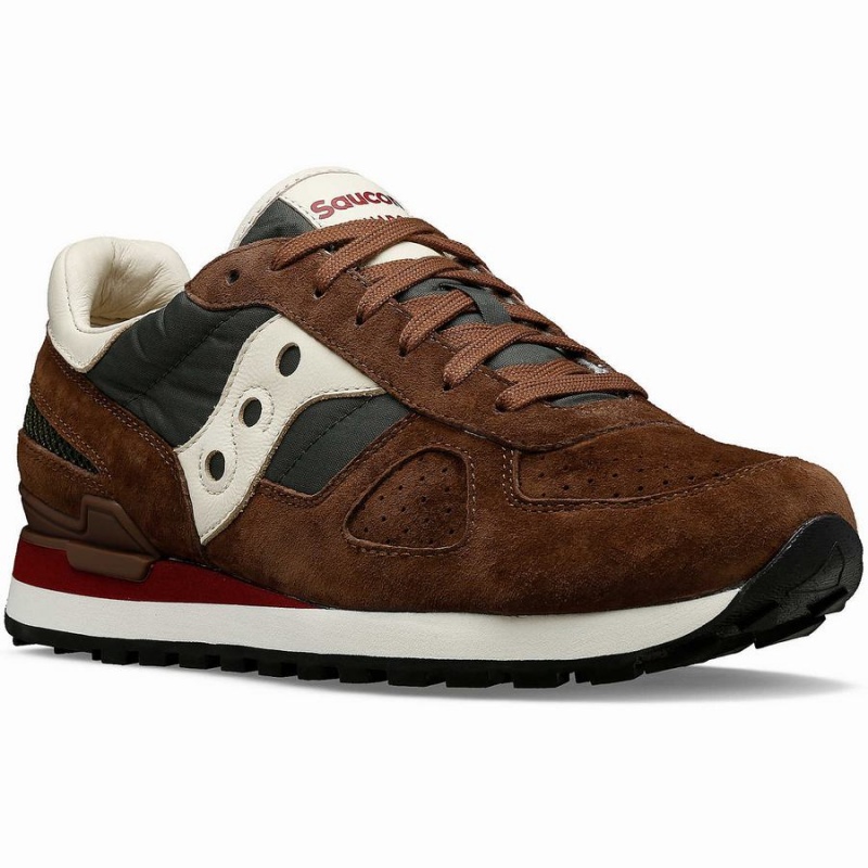 Brown / Green Saucony Shadow Original Premium Men's Sneakers | Philippines S61284-S96