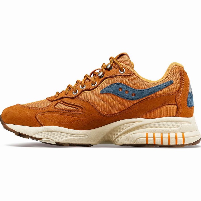 Brown / Red Saucony 3D Grid Hurricane Endless Knot Men's Sneakers | Philippines S82093-F57