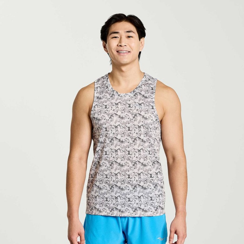 Camo Saucony Stopwatch Graphic Singlet Men\'s Tank Top | Philippines S80625-L47