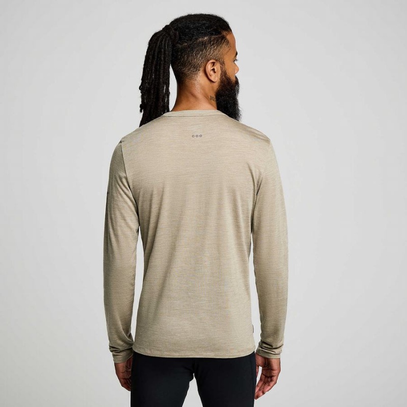 Coffee Saucony Peregrine Merino Long Sleeve Men's T Shirts | Philippines S59217-G48