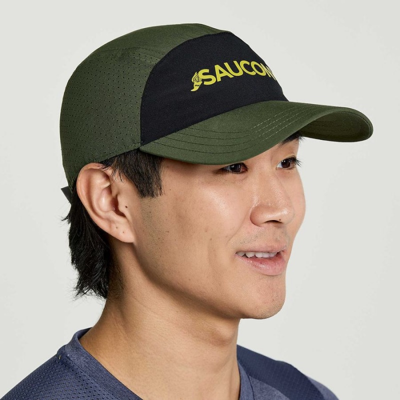 Dark Green Saucony Outpace Men's Hats | Philippines S32579-P58