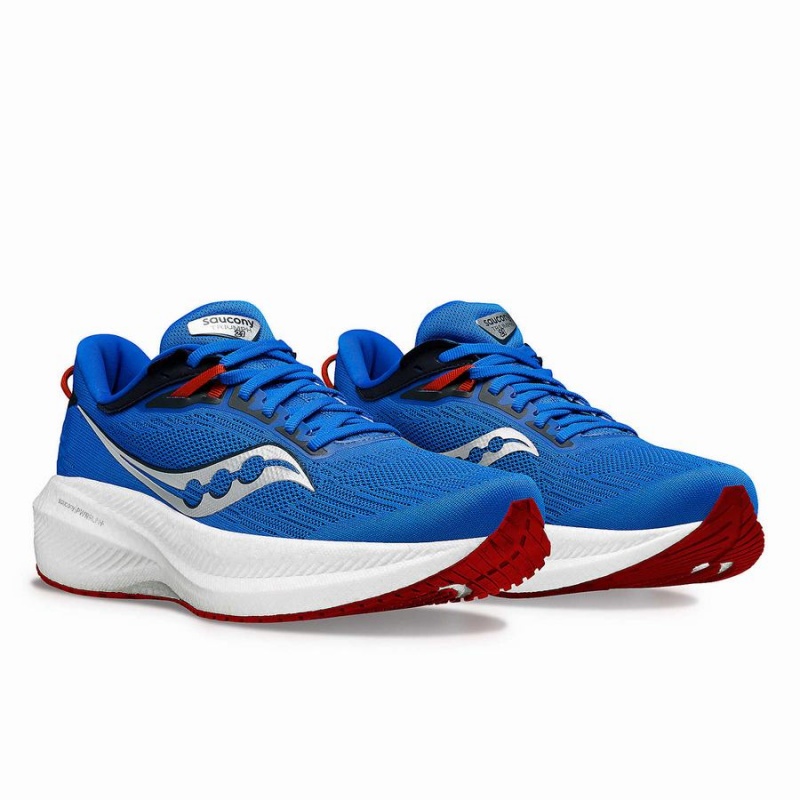 Deep Blue / Silver Saucony Triumph 21 Men's Running Shoes | Philippines S04859-D48