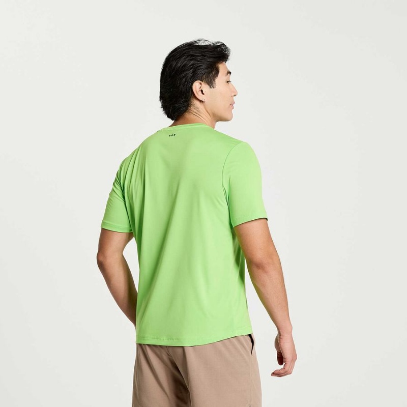 Green Saucony Explorer Short Sleeve Men's T Shirts | Philippines S74325-R26