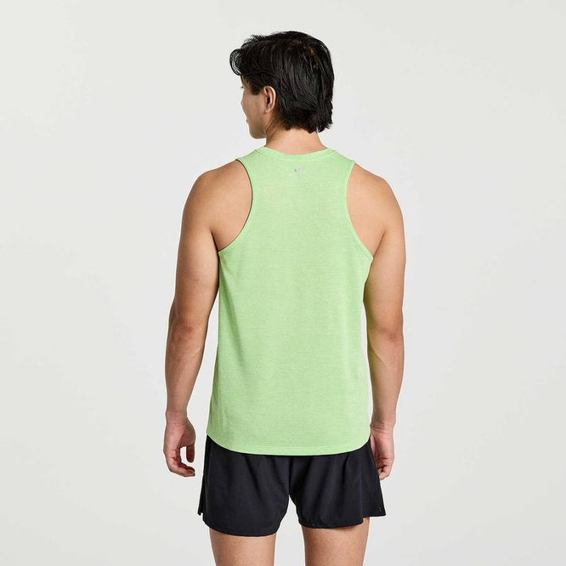 Green Saucony Stopwatch Graphic Singlet Men's Tank Top | Philippines S63841-K35