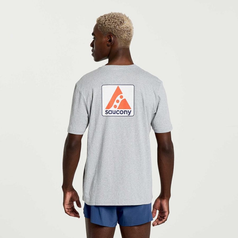 Grey Saucony Boston Rested Men's T Shirts | Philippines S17283-Y35