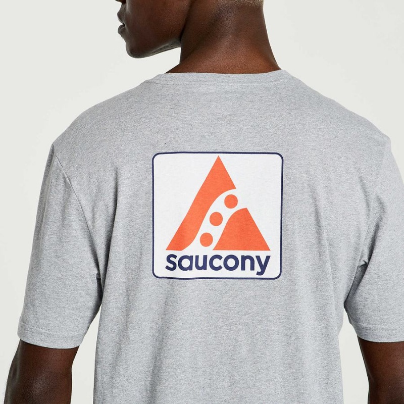 Grey Saucony Boston Rested Men's T Shirts | Philippines S17283-Y35