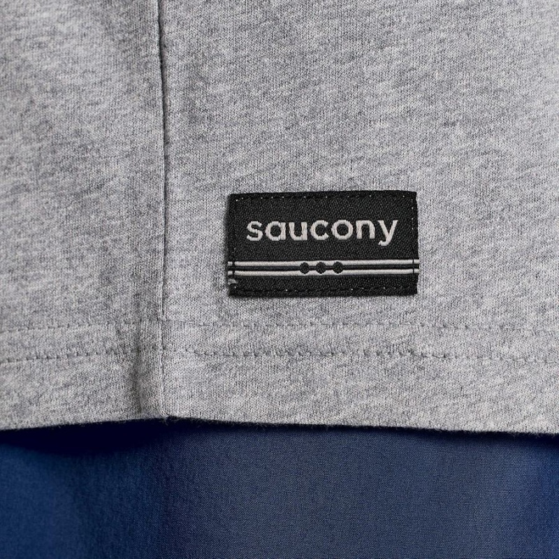 Grey Saucony Boston Rested Men's T Shirts | Philippines S17283-Y35