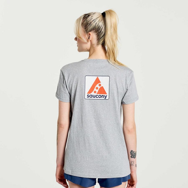 Grey Saucony Boston Rested Women's T Shirts | Philippines S46027-R57