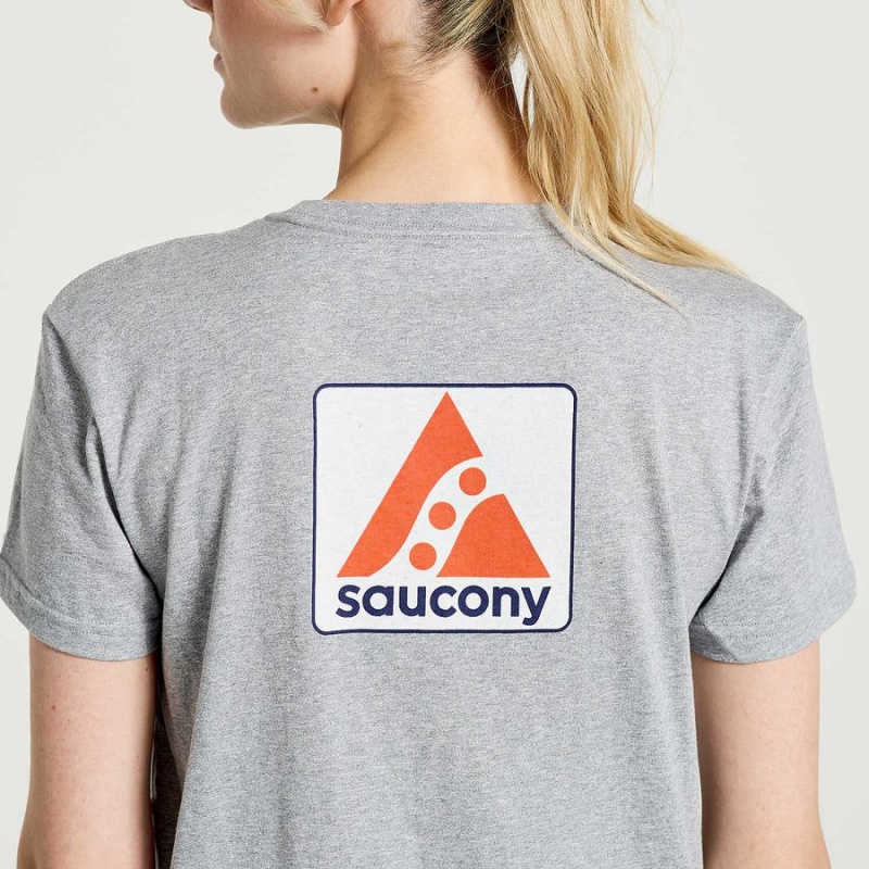 Grey Saucony Boston Rested Women's T Shirts | Philippines S46027-R57