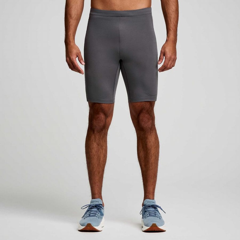 Grey Saucony Fortify Lined Half Men\'s Tight | Philippines S12657-G48