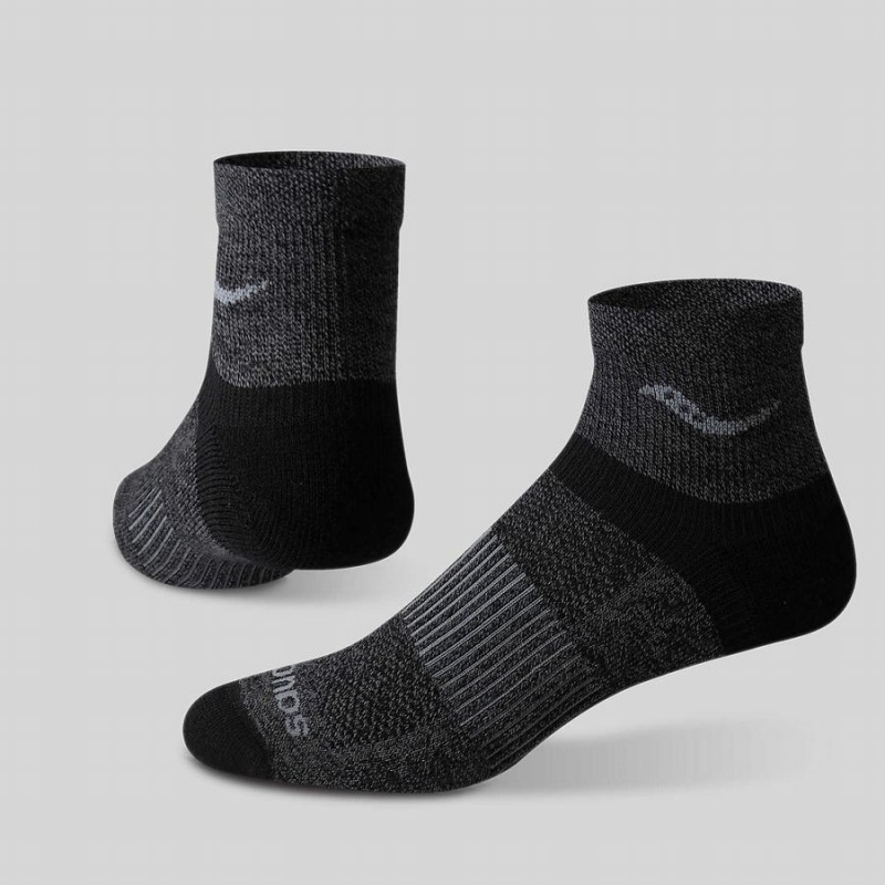 Grey Saucony Inferno Merino Wool Blend Quarter 3-Pack Women's Socks | Philippines S93175-Z98