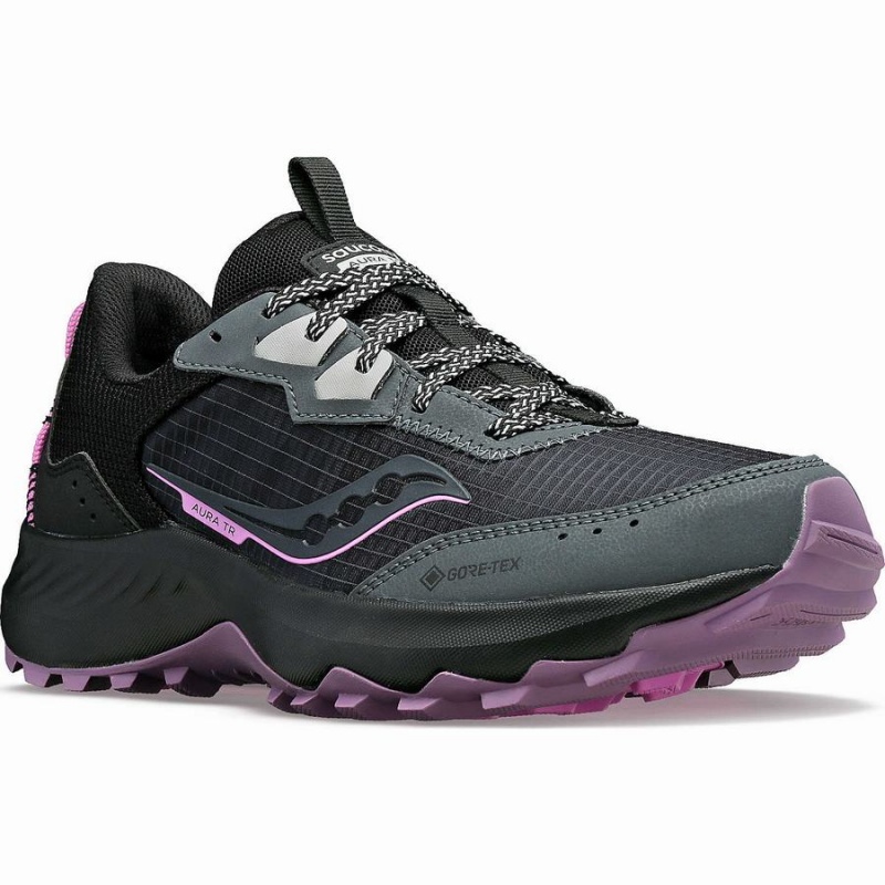 Grey / Black Saucony Aura TR GTX Women's Running Shoes | Philippines S58692-P94