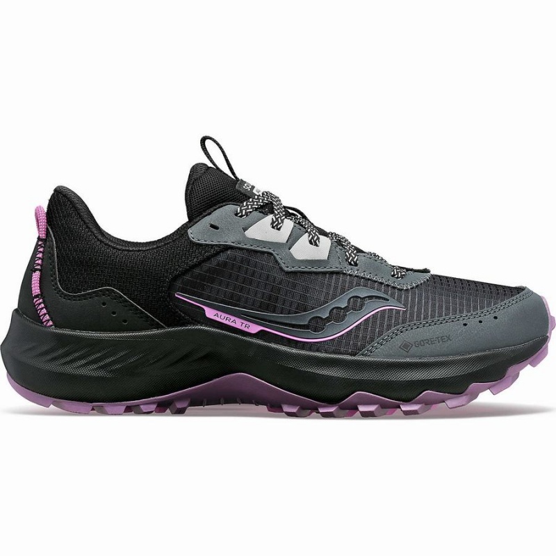 Grey / Black Saucony Aura TR GTX Women\'s Running Shoes | Philippines S58692-P94