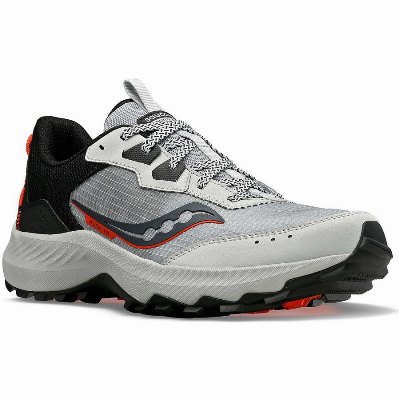 Grey / Black Saucony Aura TR Men's Trail Running Shoes | Philippines S45239-K02