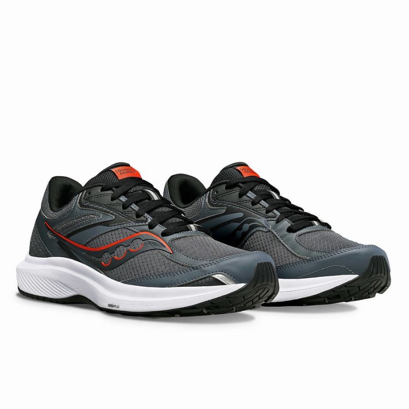 Grey / Black Saucony Cohesion 17 Wide Men's Running Shoes | Philippines S25149-J45