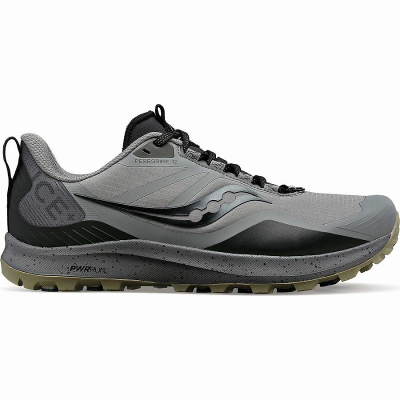 Grey / Black Saucony Peregrine ICE+ 3 Men\'s Running Shoes | Philippines S43105-Z09