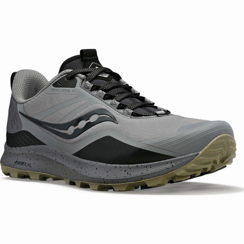 Grey / Black Saucony Peregrine ICE+ 3 Men's Trail Running Shoes | Philippines S25034-H14