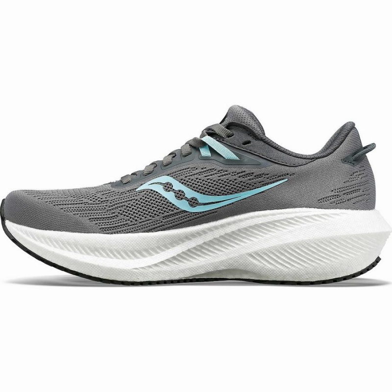 Grey / Black Saucony Triumph 21 Women's Running Shoes | Philippines S76148-B98