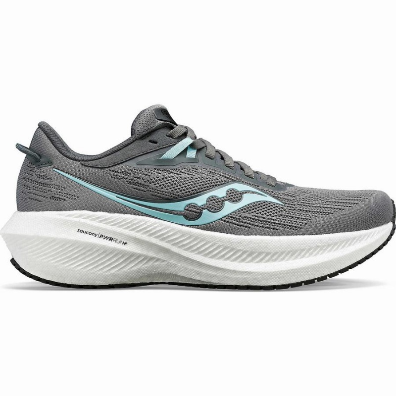 Grey / Black Saucony Triumph 21 Women\'s Running Shoes | Philippines S76148-B98