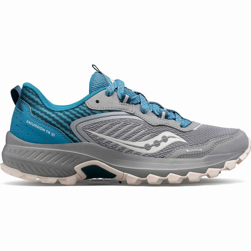 Grey / Blue Saucony Excursion TR15 Women\'s Trail Running Shoes | Philippines S47283-G07