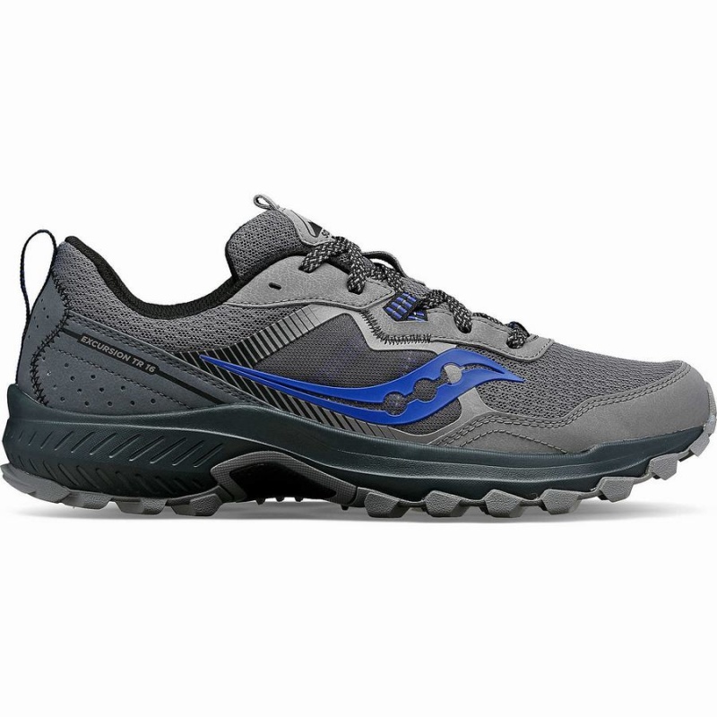 Grey / Blue Saucony Excursion TR16 Men\'s Trail Running Shoes | Philippines S07162-Z04