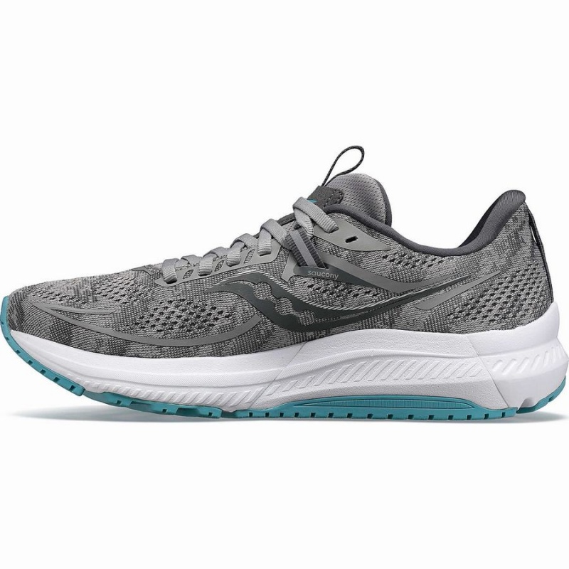 Grey / Blue Saucony Omni 21 Wide Women's Running Shoes | Philippines S47502-J05