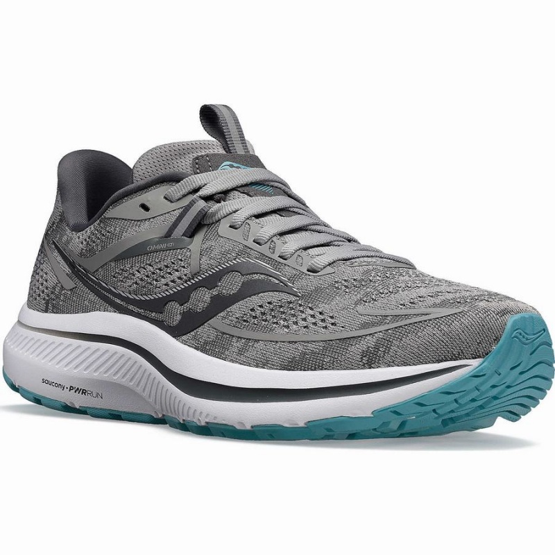 Grey / Blue Saucony Omni 21 Wide Women's Running Shoes | Philippines S47502-J05